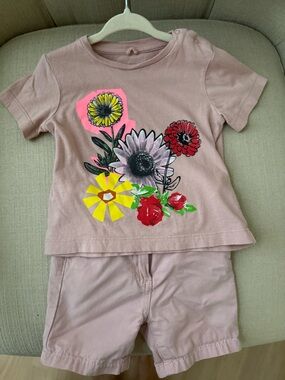 Stella McCartney Kids Blush Set Shirt + Shorts Outfit 12 Months